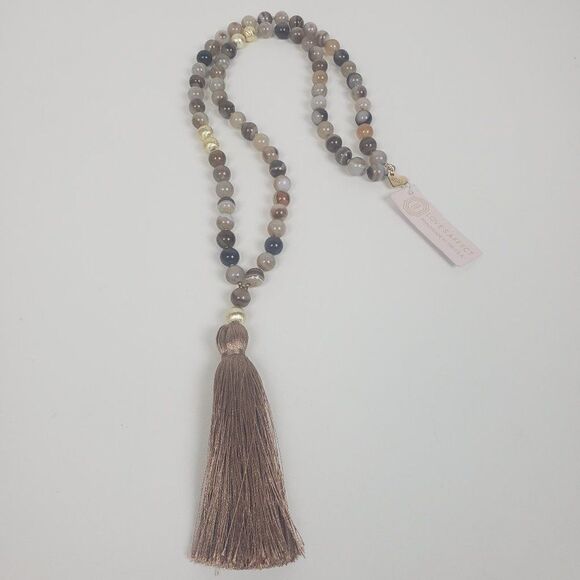 Love's Affect Natural Genuine Gemstone Stone Bead Tassel Handmade USA Necklace - Picture 7 of 16